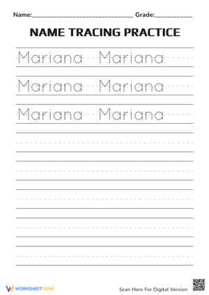 Name Tracing:Mariana