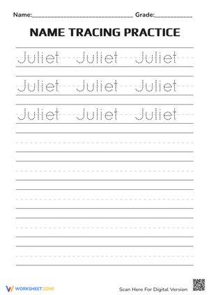 Name Tracing:Juliet