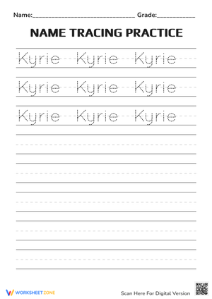 Name Tracing:Kyrie