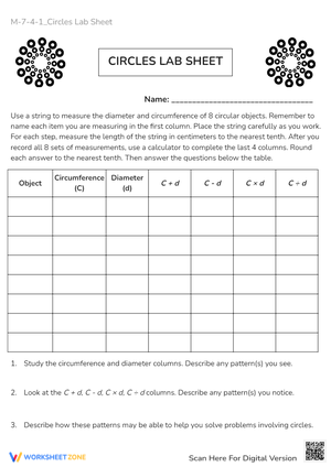 Circle Measurements Lab: Diameter, Circumference & Patterns!