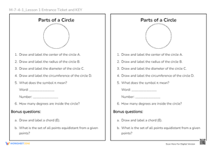 Lesson Entrance Ticket Worksheet