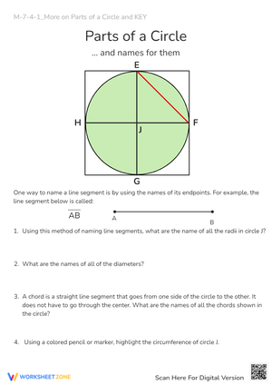 Explore Parts of a Circle Worksheet