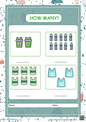 Printable Earth Day Counting Objects Worksheets