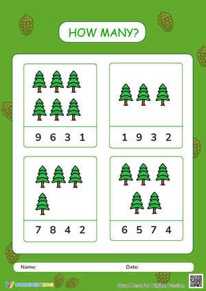 Counting Trees Worksheet – How Many?