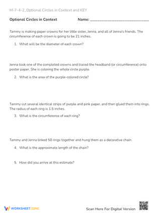 Circles in Context: Real-World Math Problems Worksheet