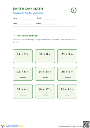 Earth Day Math Worksheet | Grade 2 Essential
