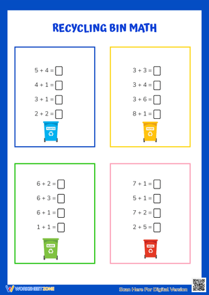 Earth Day Math with Recycling Bins
