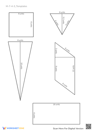 2D Shapes Template Worksheet - Geometry Dimensions Practice