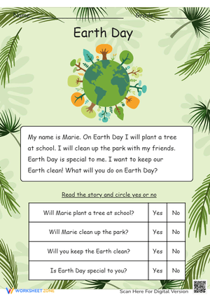 Earth Day Reading Comprehension