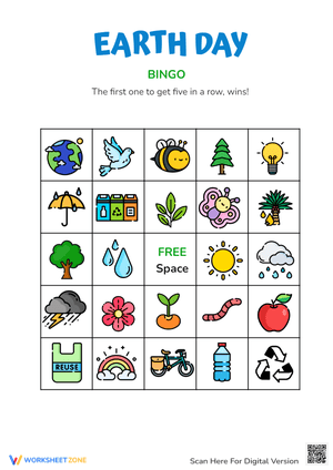 Interactive Earth Day Bingo Game for Conservation