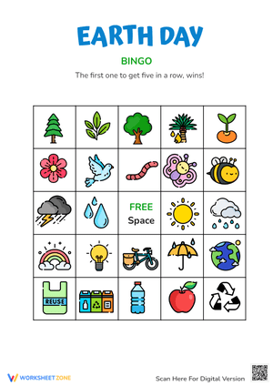Educational Earth Day Bingo Game for Kids