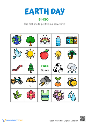 Earth Day Bingo Card for Environmental Awareness