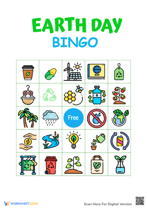Eco-Friendly Earth Day Bingo Card for Learning