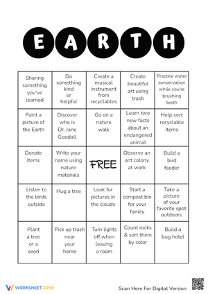 Earth Day Bingo for Eco-Friendly Education