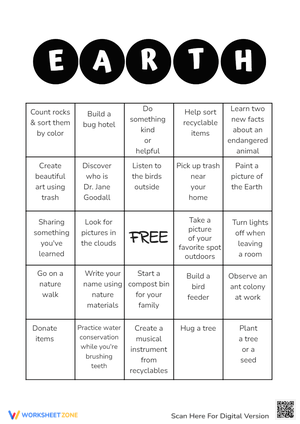 Awareness Through Earth Day Bingo: Text Edition