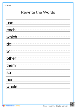 Rewrite the Words