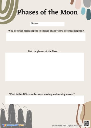 Phases of the Moon Wrap-Up worksheet