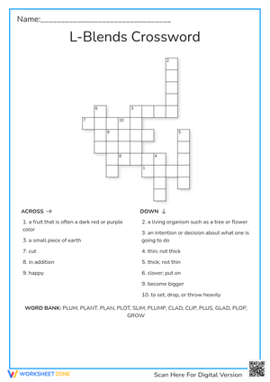 L-Blends Crossword