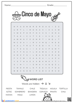 Cinco de Mayo Word Search