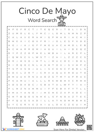 Cinco De Mayo Themed Word Search