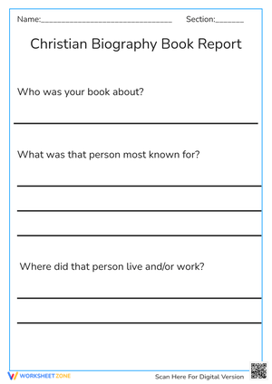 Christian Biography Book Report