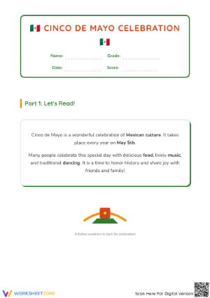 Cinco de Mayo Reading Comprehension | Essential Grade 3-4