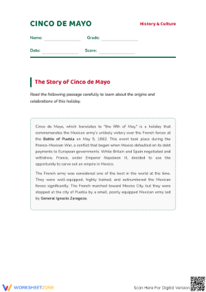 Cinco de Mayo Reading Comprehension | Essential Grade 4 ELA