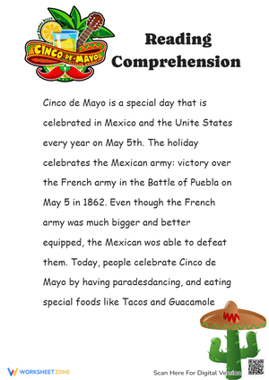 Cinco de Mayo Reading Comprehension 
