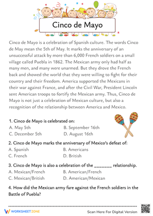 Cinco de Mayo Celebration Worksheet