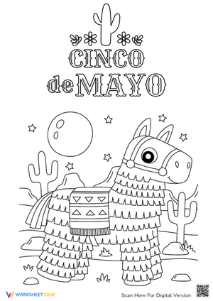 Cinco de Mayo Piñata Coloring Page - Printable Fun for Kids!