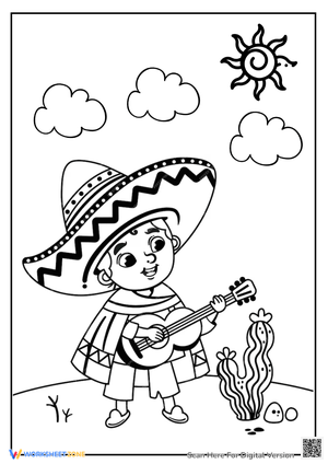 Cinco de Mayo Coloring Pages with Alien