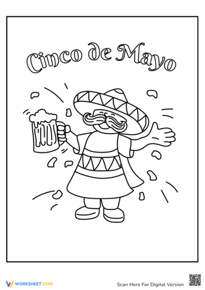 Cinco de Mayo Llama Coloring Page