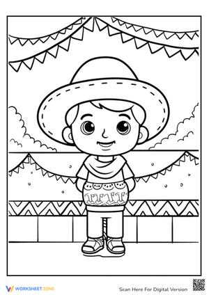 Mexican Girl Coloring Page