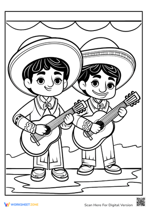 Cinco de Mayo Mexican Girl Coloring Sheet