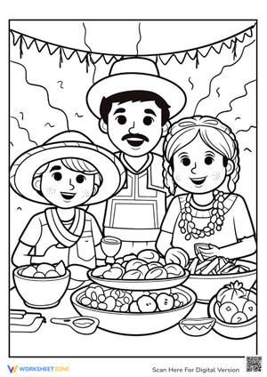 Mexican Girl Printable Coloring Page