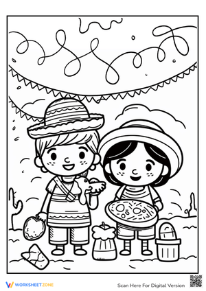 Creative Coloring Page: Mexican Girl
