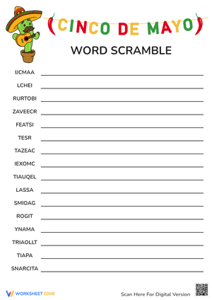 Cinco de Mayo Word Scramble