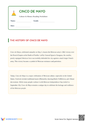 Cinco de Mayo Reading Comprehension | Essential Grade 4 ELA