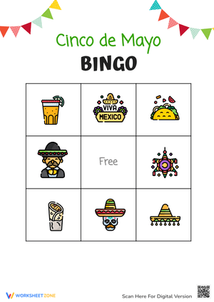 Fun Cinco de Mayo Bingo Game for Kids