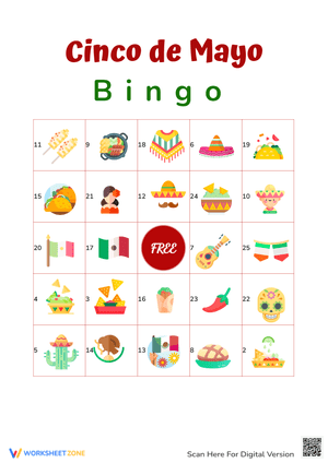 Cinco de Mayo Bingo for Holiday Fun