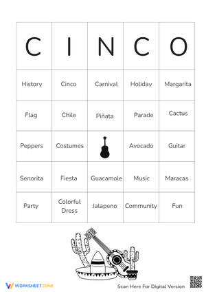 Festive Cinco de Mayo Fiesta Bingo Fun