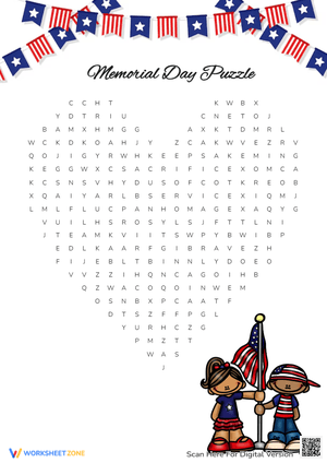 Memorial Day Word Search - Patriotic Puzzle Fun for Kids!