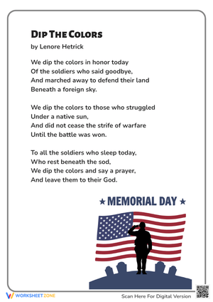 Respectful Memorial Day Poem Activity for Children