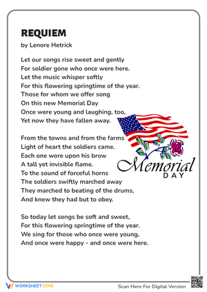 Memorial Day Remembrance Poem for Kids