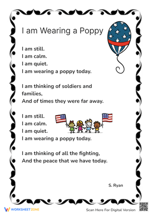 Heartfelt Memorial Day Poem Worksheet for Students
