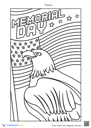 Memorial Day Coloring Flag