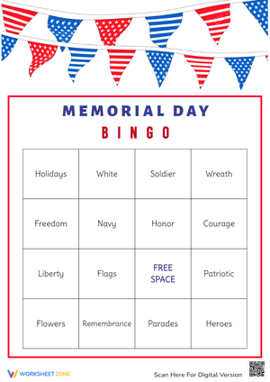 Memorial Day Bingo Game: Festive Holiday Fun