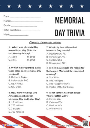 Test Your Skills with Memorial Day Trivia Game