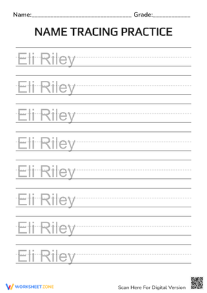 Enhance Fine Motor Skills with Name Tracing