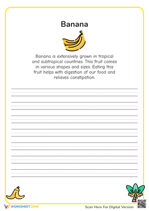 Handwriting Paragraph- Banana